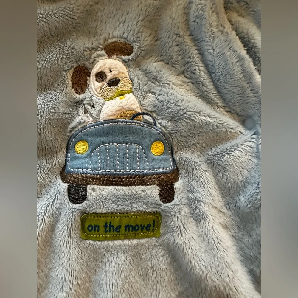 Carter’s Baby Blue Plush Bunting Pram Coat 6-9M Bear Car Hooded